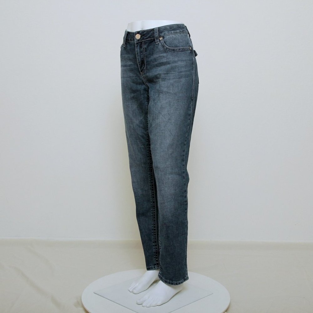 7‎ For Mankind Mid Rise Rhinestone Pocket Slim Straight Jeans